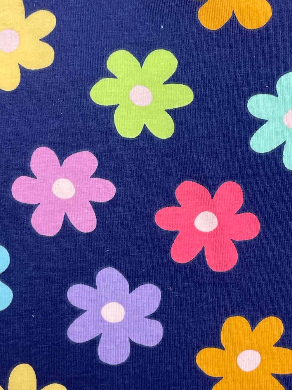 hair wrap - navy flowers